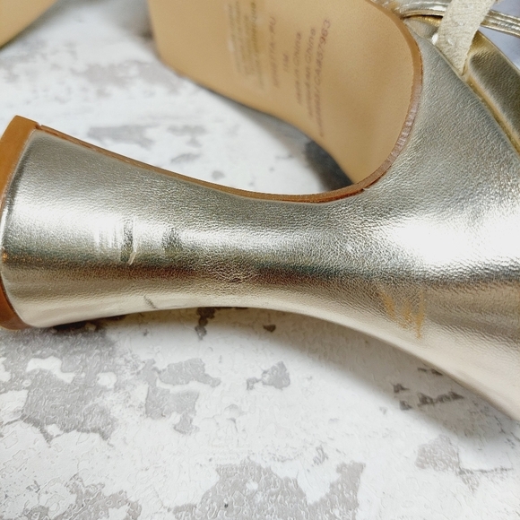 New BP Netta Platform Gold Metallic Strappy Sandals H864 - Picture 8 of 13